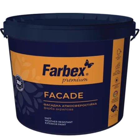 Краска фасадная высококачественная водно-дисперсионная акриловая Farbex Facade